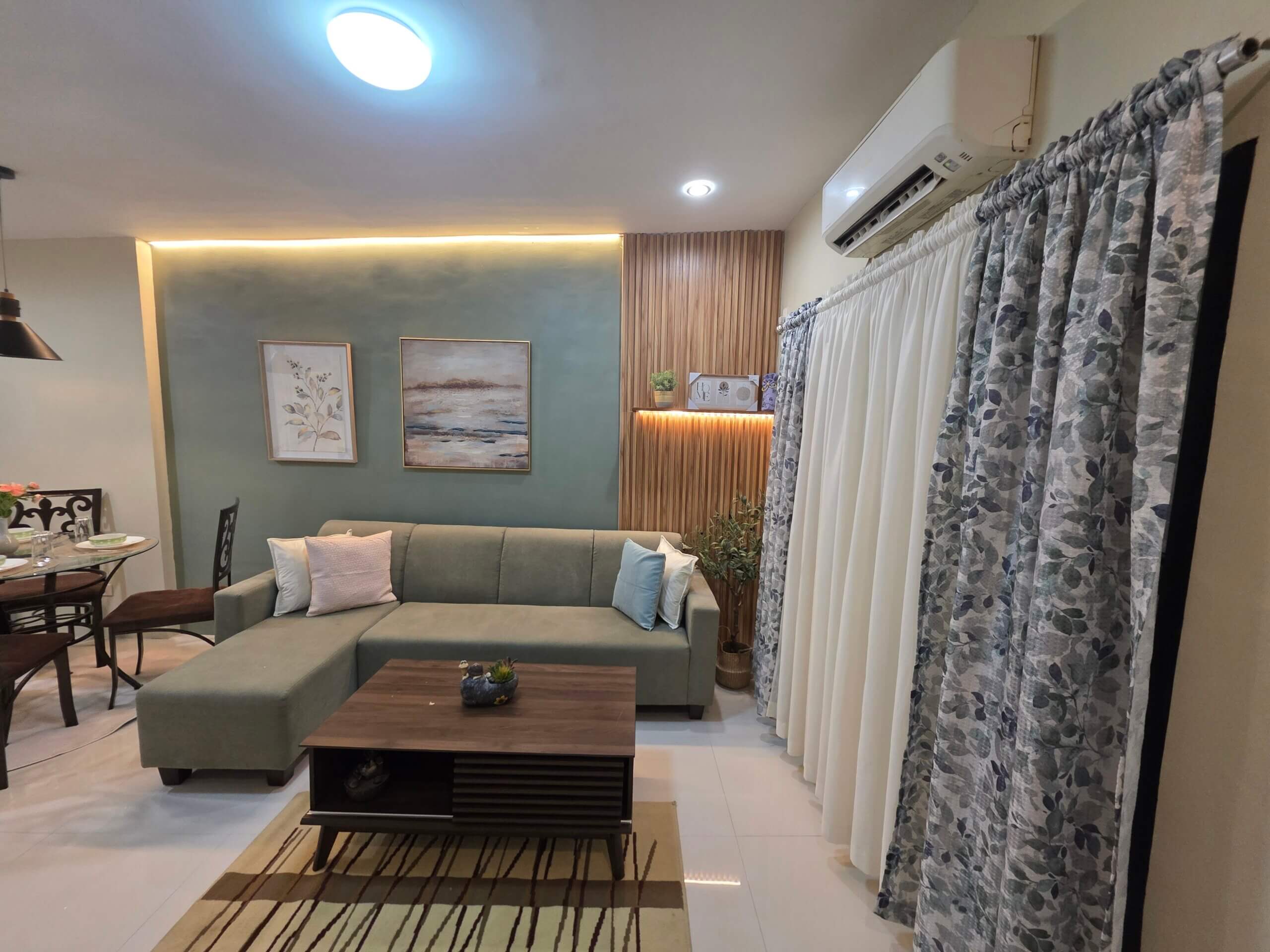 1 bedroom house living area sofa and split-type air conditioner General Santos City